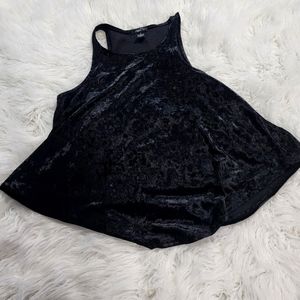 Rue 21 black velvet tank size medium